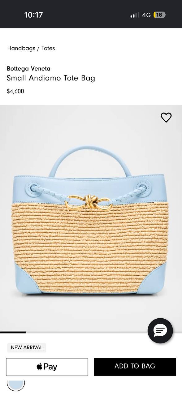 Bottega Veneta Andiamo Raffia Tote Bag