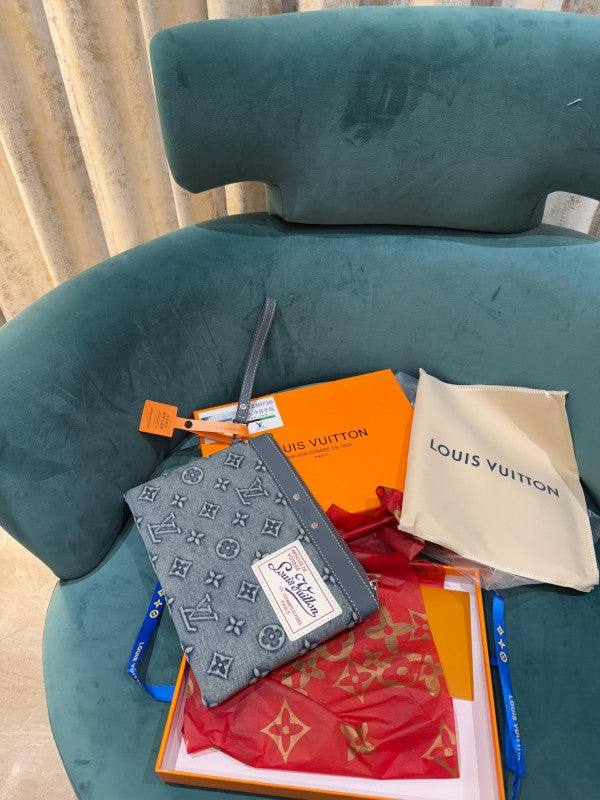 Louis Vuitton Monogram Denim "Articles de Voyage" Pochette Clutch