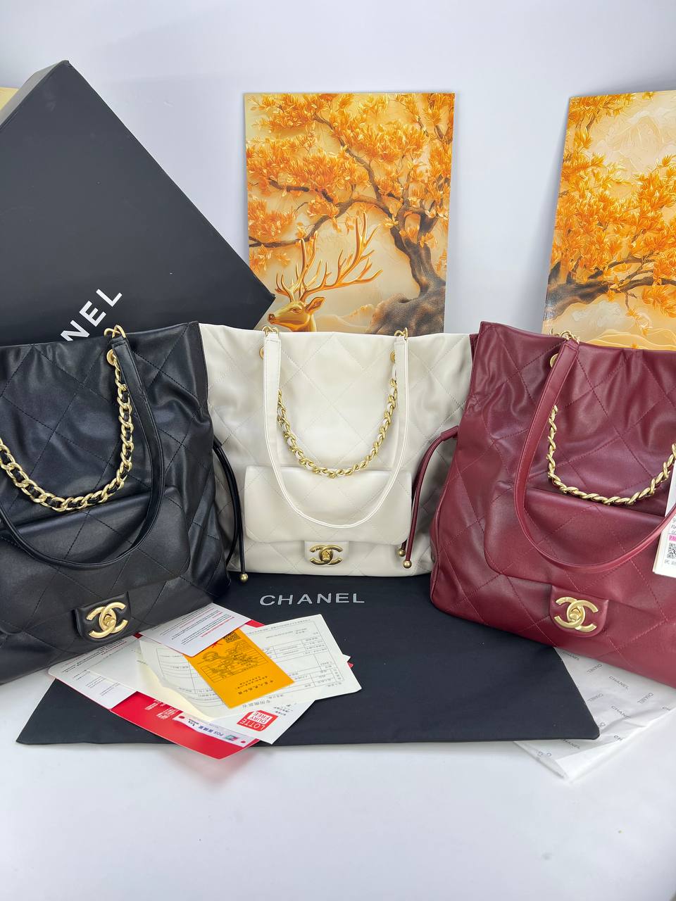 Chanel 22 Large Tote Bag with Flap Pouch