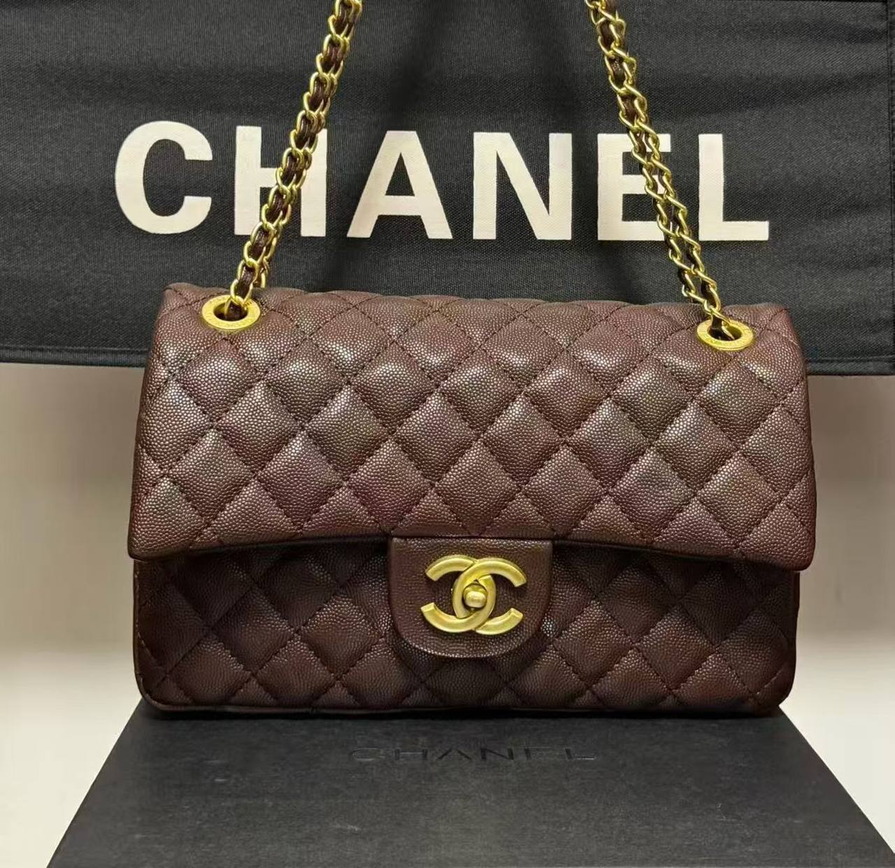 Chanel Classic Double Flap Bag (Caviar Leather)