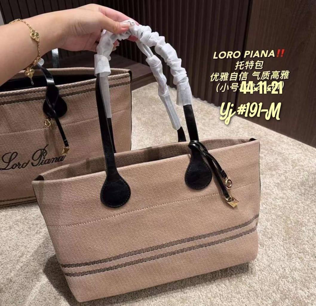 Loro Piana Suitcase Stripe Tote Bag (Canvas & Leather)