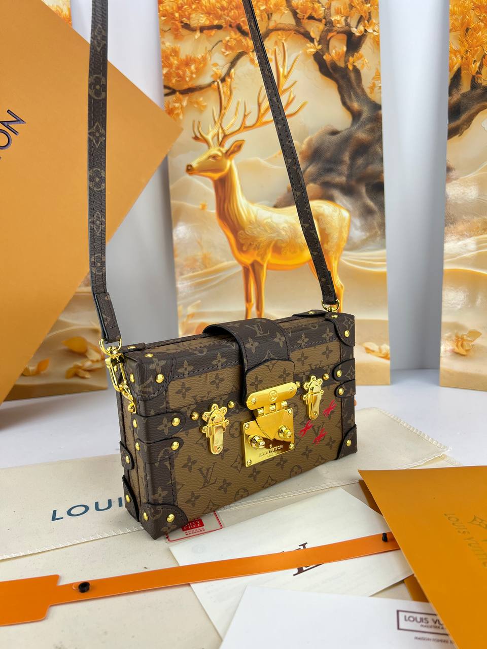 Louis Vuitton Petite Malle Monogram Canvas Trunk Clutch