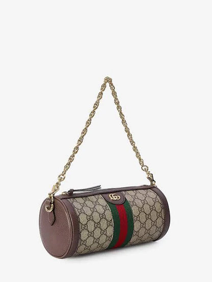 gucci canvas shoulder bag with chain