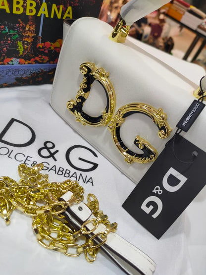 Dolce & Gabbana (DG) Baroque Logo Top-Handle Bag