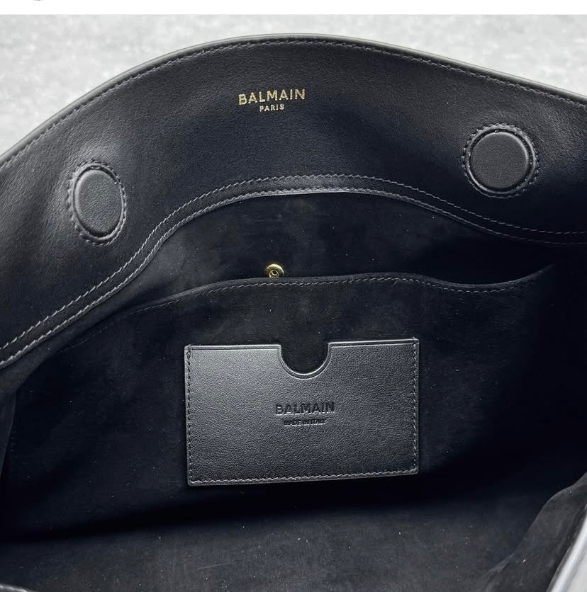 Balmain Luxury Belted Leather Shoulder Bag