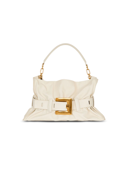 Balmain Luxury Belted Leather Shoulder Bag