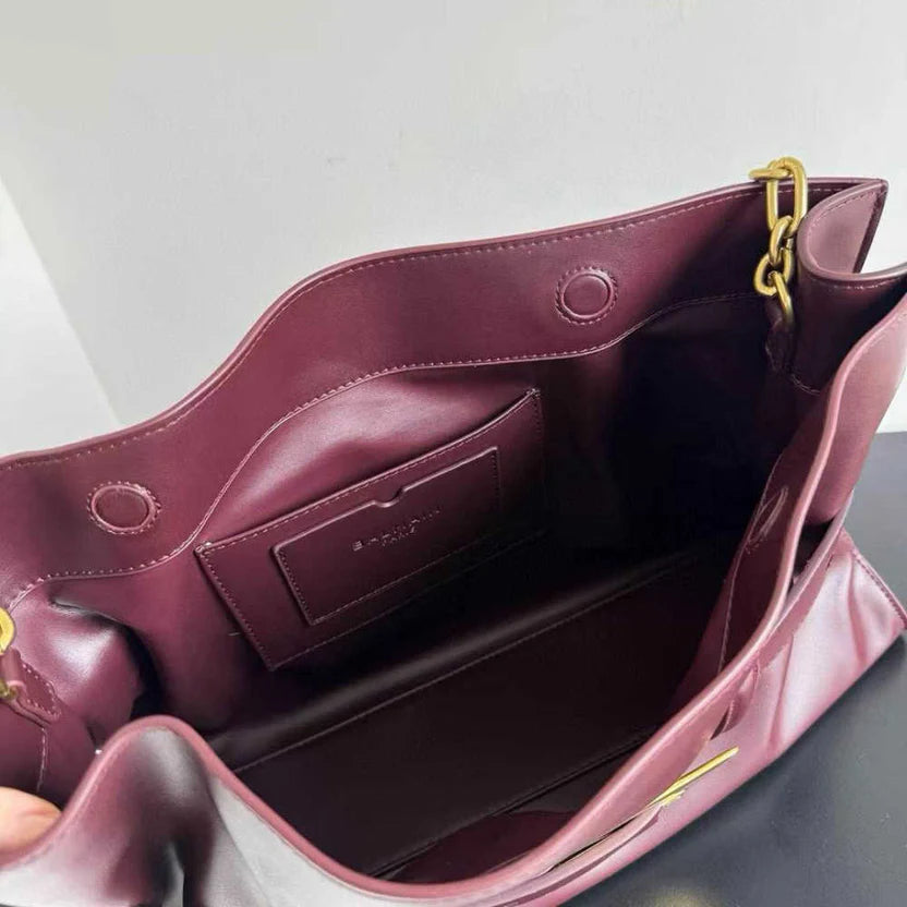 Balmain Luxury Belted Leather Shoulder Bag