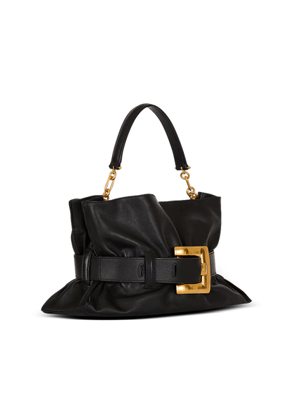 Balmain Luxury Belted Leather Shoulder Bag