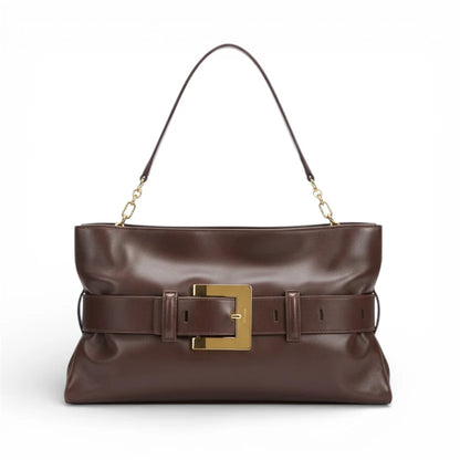 Balmain Luxury Belted Leather Shoulder Bag