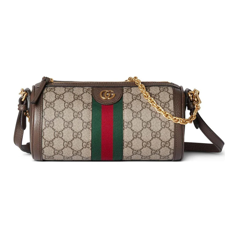 gucci canvas shoulder bag with chain
