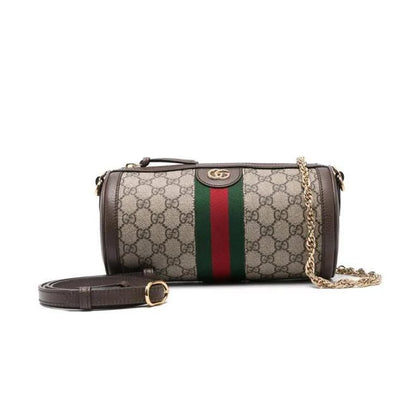 gucci canvas shoulder bag with chain