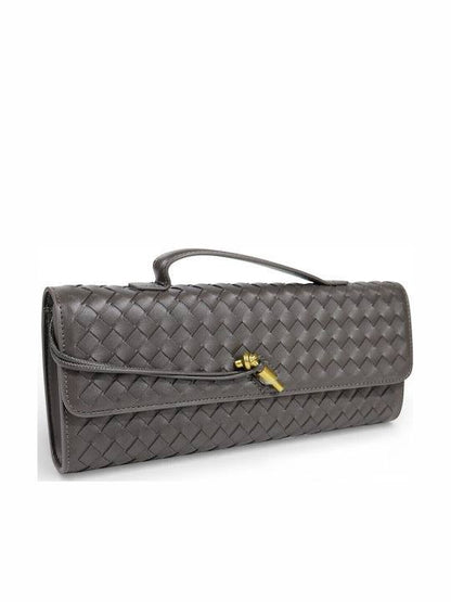 Bottega Veneta Intrecciato Knot Flap Clutch with Top Handle