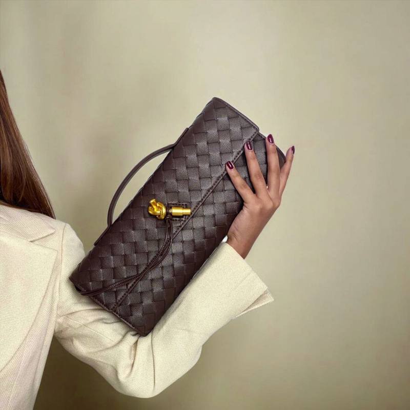 Bottega Veneta Intrecciato Knot Flap Clutch with Top Handle