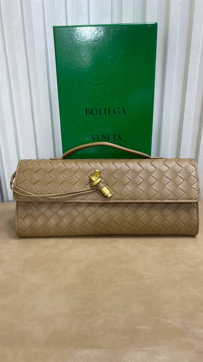 Bottega Veneta Intrecciato Knot Flap Clutch with Top Handle