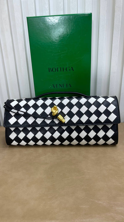 Bottega Veneta Intrecciato Knot Flap Clutch with Top Handle