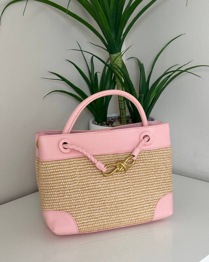 Bottega Veneta Andiamo Raffia Tote Bag