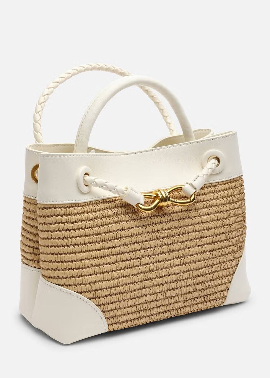 Bottega Veneta Andiamo Raffia Tote Bag