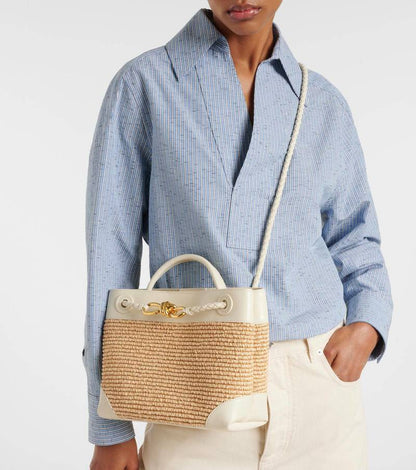 Bottega Veneta Andiamo Raffia Tote Bag