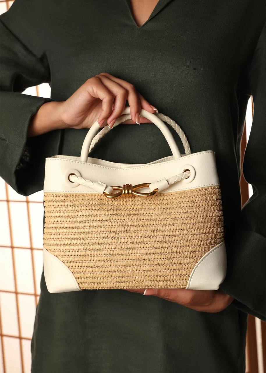 Bottega Veneta Andiamo Raffia Tote Bag