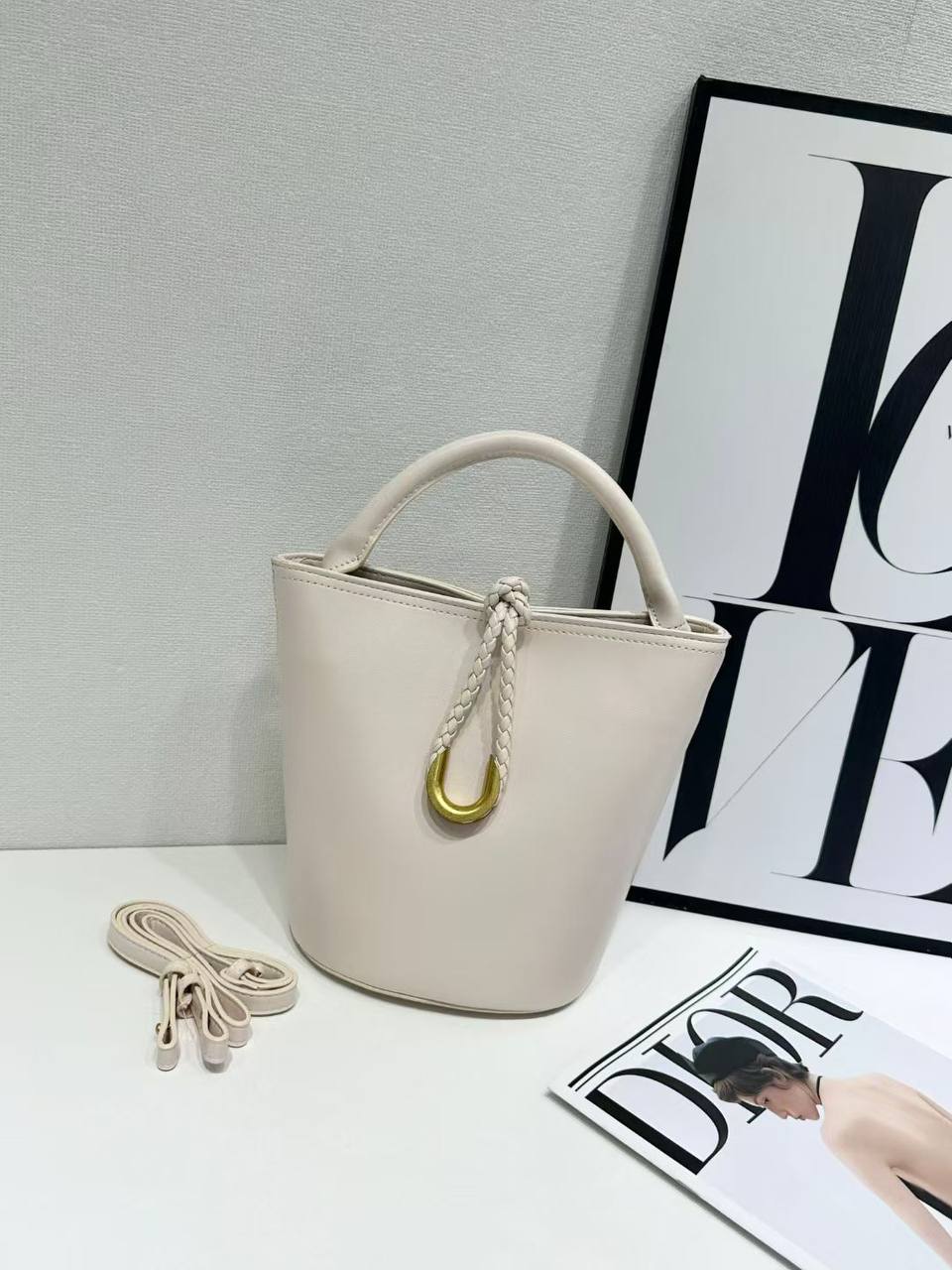 The Aura Braided Bucket Bag