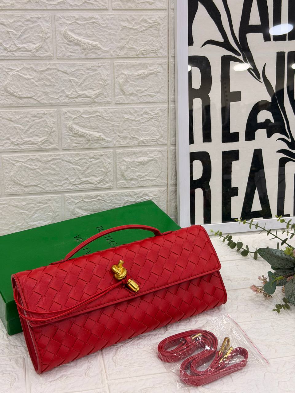 Bottega Veneta Intrecciato Knot Flap Clutch with Top Handle