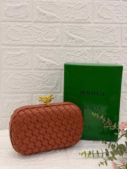 Bottega Veneta Intrecciato Knot Clutch Bag