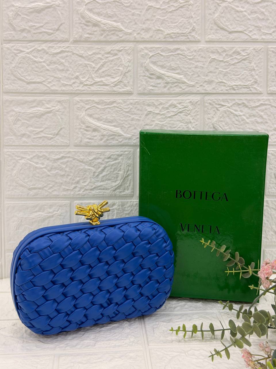Bottega Veneta Intrecciato Knot Clutch Bag