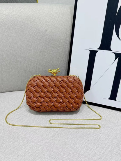 Bottega Veneta Intrecciato Knot Clutch Bag