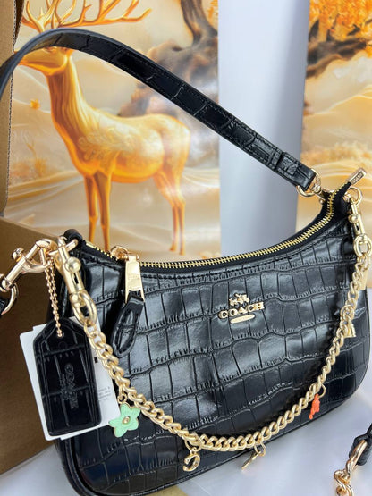 COACH Penn Shoulder Bag in Croc-Embossed Leather