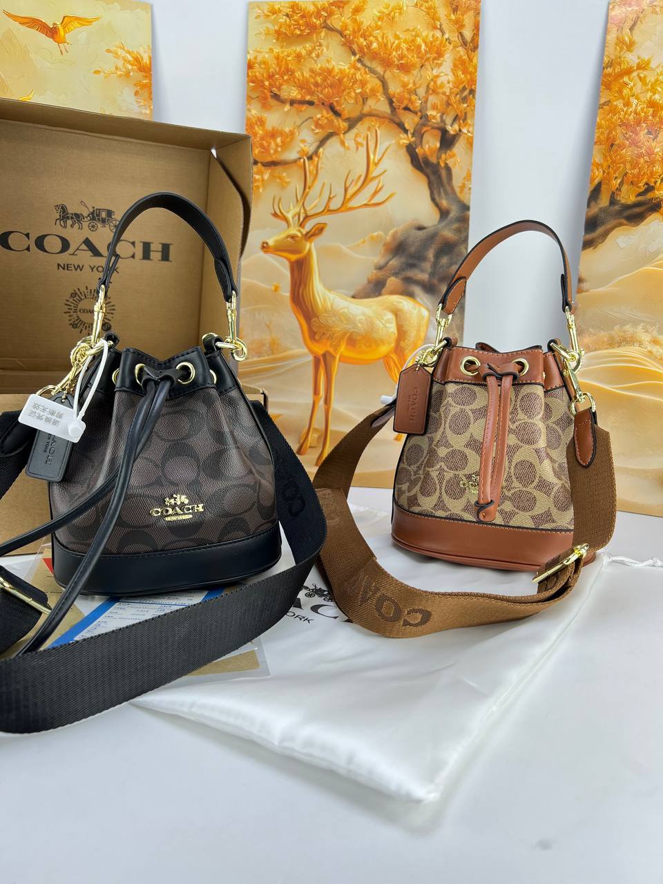 Coach Dempsey Drawstring Bucket Bag 15