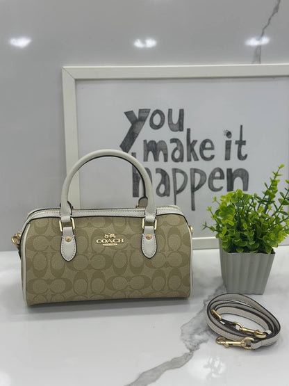 Coach Rowan Satchel in Signature Canvas (or Coach Signature Barrel Bag)