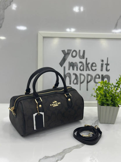 Coach Rowan Satchel in Signature Canvas (or Coach Signature Barrel Bag)