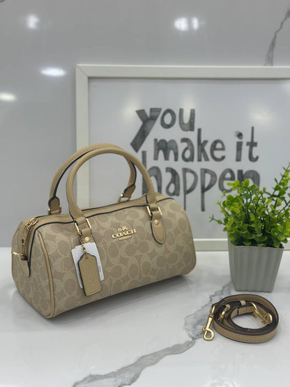 Coach Rowan Satchel in Signature Canvas (or Coach Signature Barrel Bag)