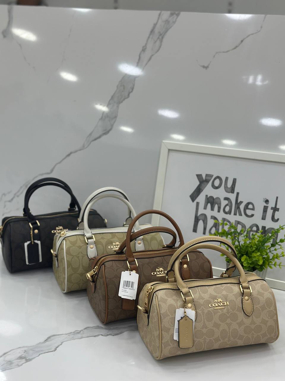 Coach Rowan Satchel in Signature Canvas (or Coach Signature Barrel Bag)