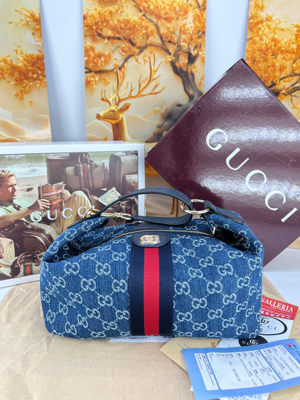 Gucci Ophidia GG Top Handle Boston Bag