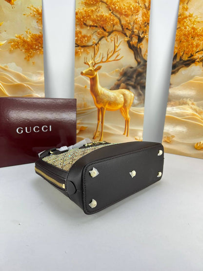 GUCCI Crystal-Embellished GG Supreme Tote Bag with Horsebit Detail