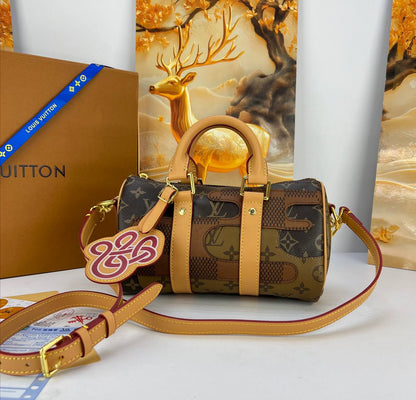 Louis Vuitton x Nigo Keepall Bandoulière 25 (Damier & Monogram Patchwork / Drip Edition)