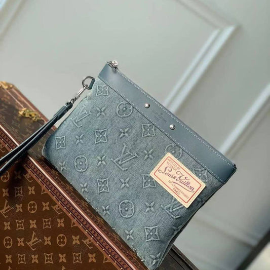 Louis Vuitton Monogram Denim "Articles de Voyage" Pochette Clutch