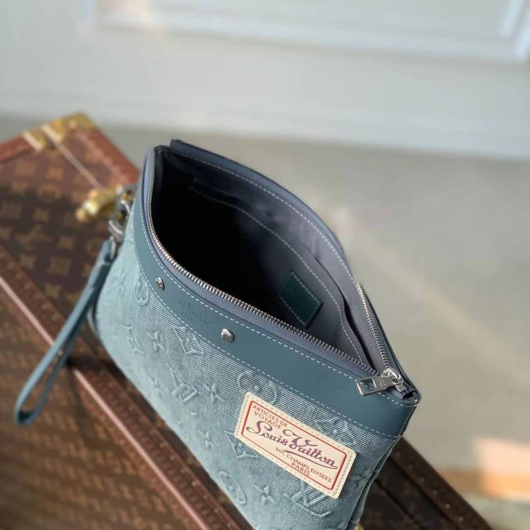 Louis Vuitton Monogram Denim "Articles de Voyage" Pochette Clutch