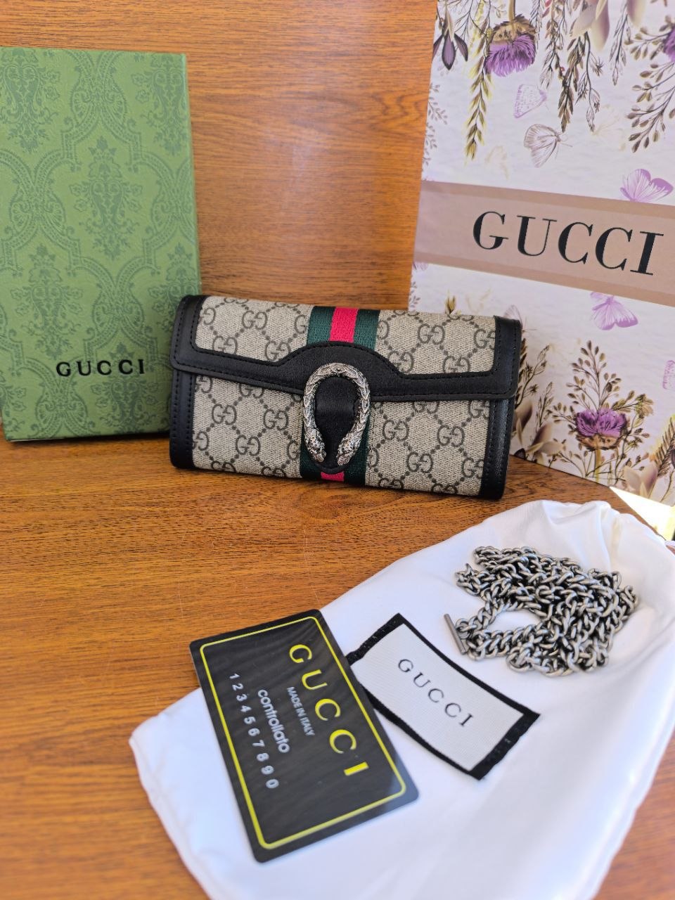 Gucci Dionysus GG Chain Wallet / Wallet on Chain