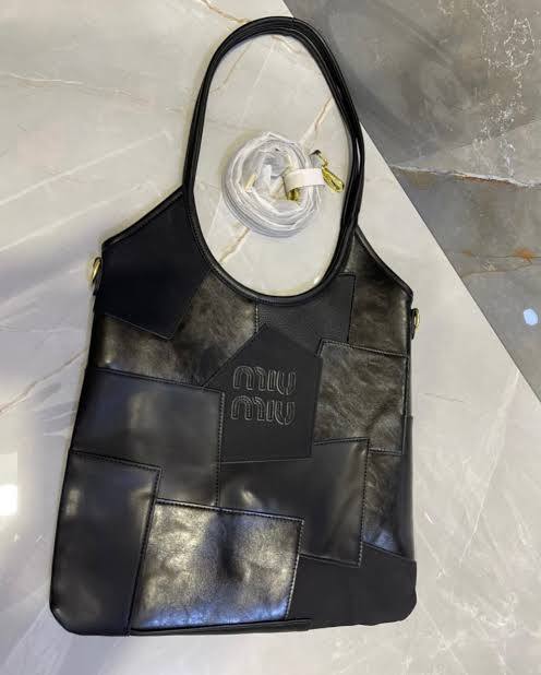 Miu Miu Patchwork Leather & Suede Tote Bag