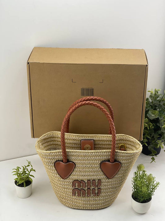 Miu Miu Summer Straw Basket Bag Set