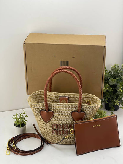 Miu Miu Summer Straw Basket Bag Set