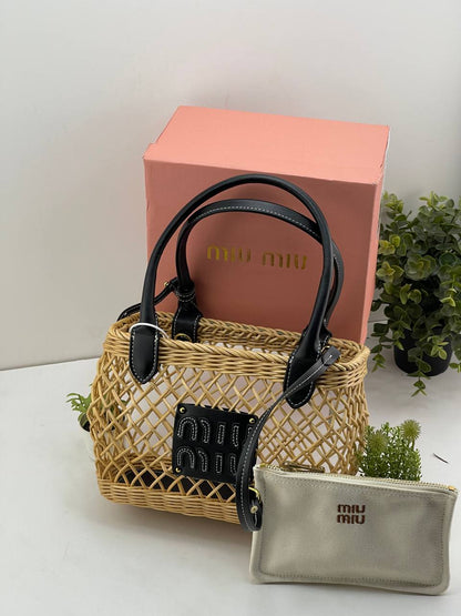 Miu Miu crochet fabric handbag