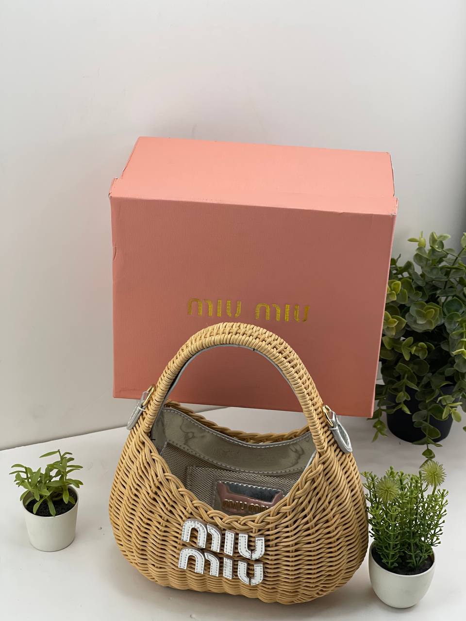 Miu Miu Woven Rattan Handbags