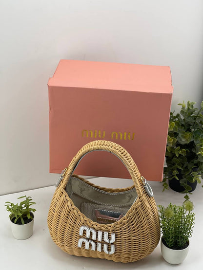 Miu Miu Woven Rattan Handbags