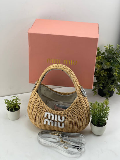 Miu Miu Woven Rattan Handbags