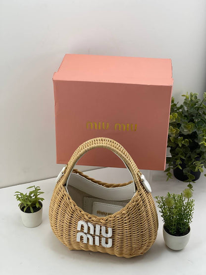 Miu Miu Woven Rattan Handbags