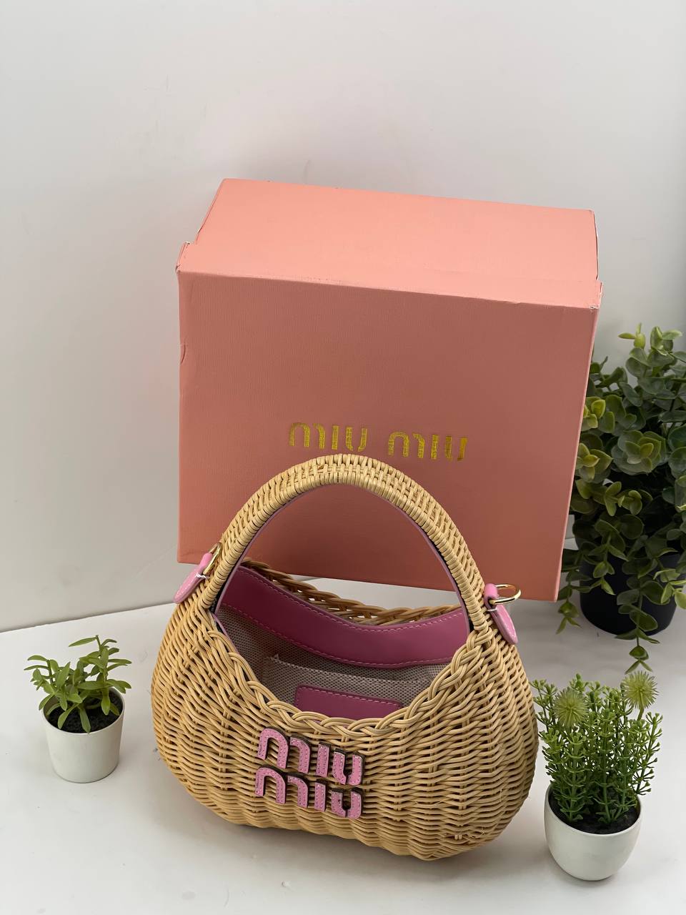 Miu Miu Woven Rattan Handbags