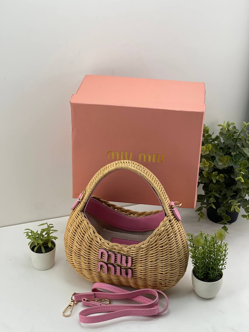 Miu Miu Woven Rattan Handbags